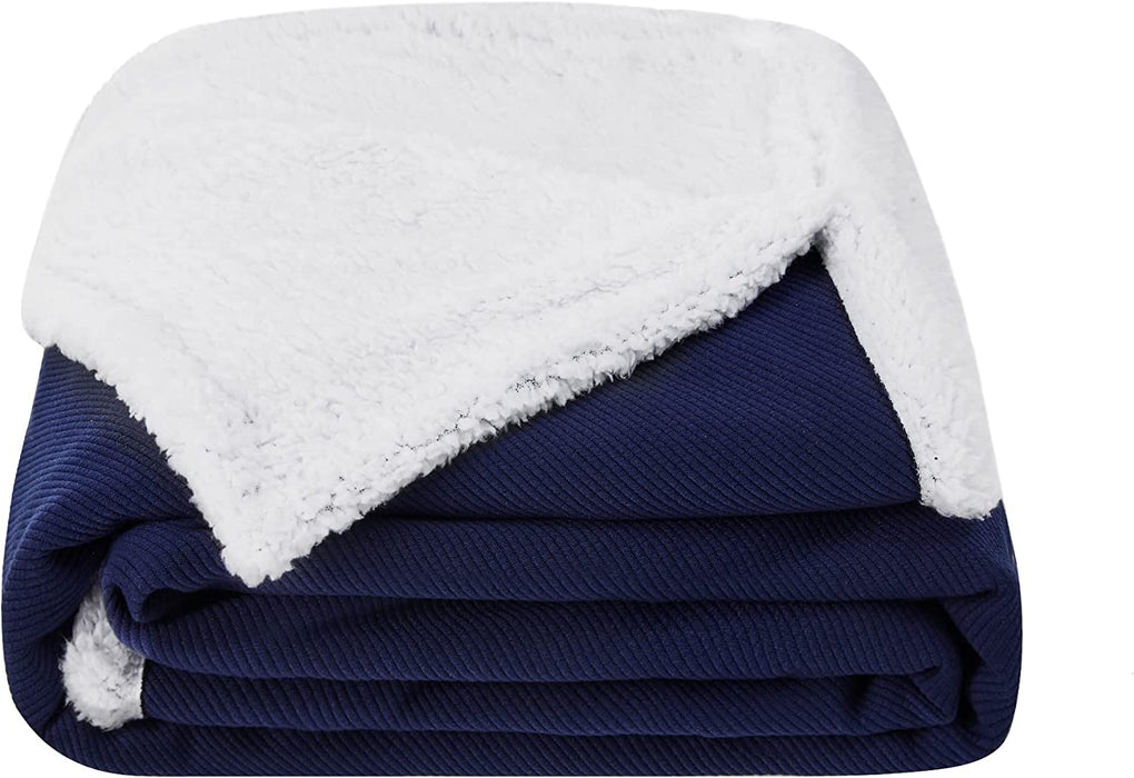 Deconovo Lot de 1 Couverture Hiver Epaisse Doux et Chaud, Motif Petites Rayures - Deconovo France