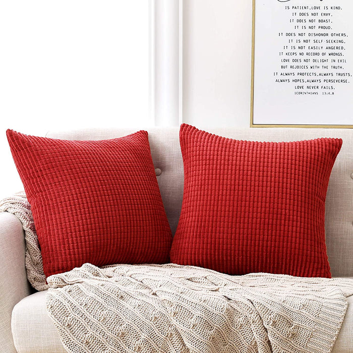 Deconovo Lot de 2 Housses de Coussin en Velours en Tissu à Carreaux, sans Noyau d'Oreiller - Deconovo France