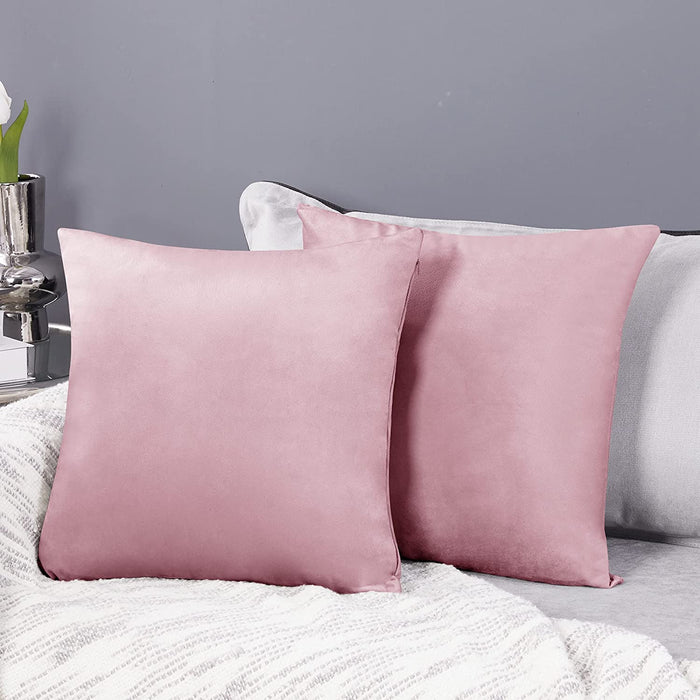 Deconovo Lot de 2 Housses de Coussin en Velours Simples, sans Noyau d'Oreiller - Deconovo France