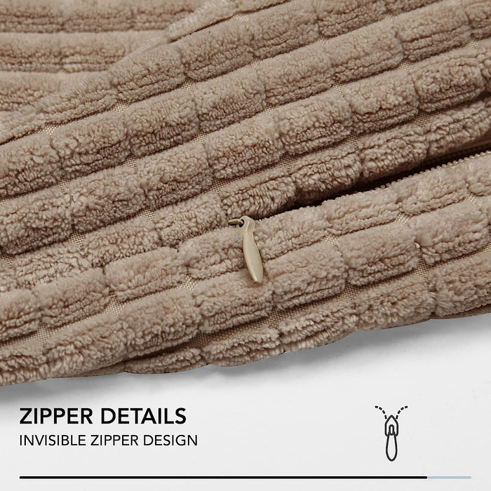Deconovo Lot de 2 Housses de Coussin en Velours en Tissu à Carreaux, sans Noyau d'Oreiller