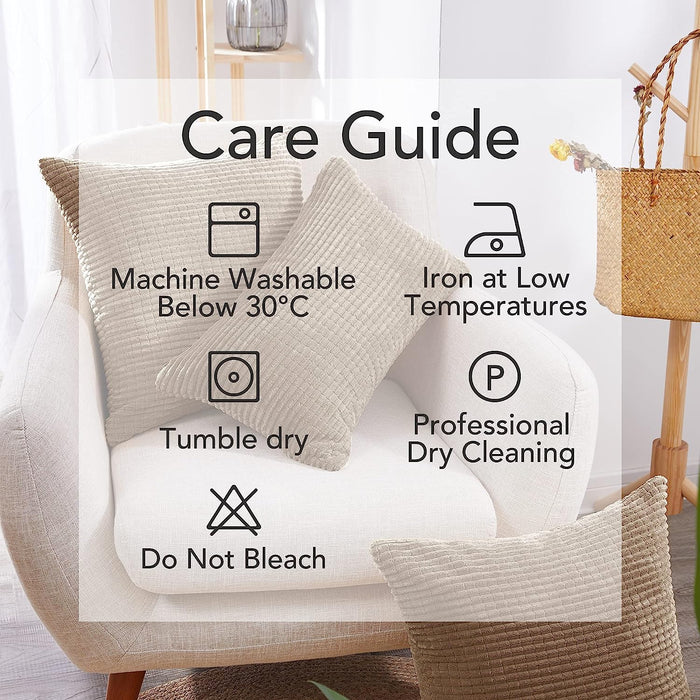 Deconovo Lot de 2 Housses de Coussin en Velours en Tissu à Carreaux, sans Noyau d'Oreiller