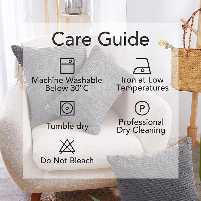 Deconovo Lot de 2 Housses de Coussin en Velours en Tissu à Carreaux, sans Noyau d'Oreiller