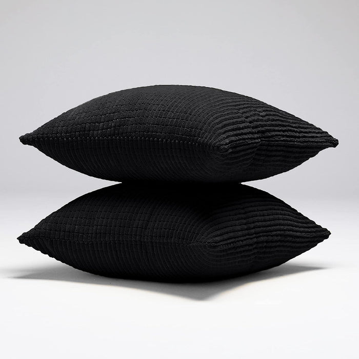 Deconovo Lot de 2 Housses de Coussin en Velours en Tissu à Carreaux, sans Noyau d'Oreiller