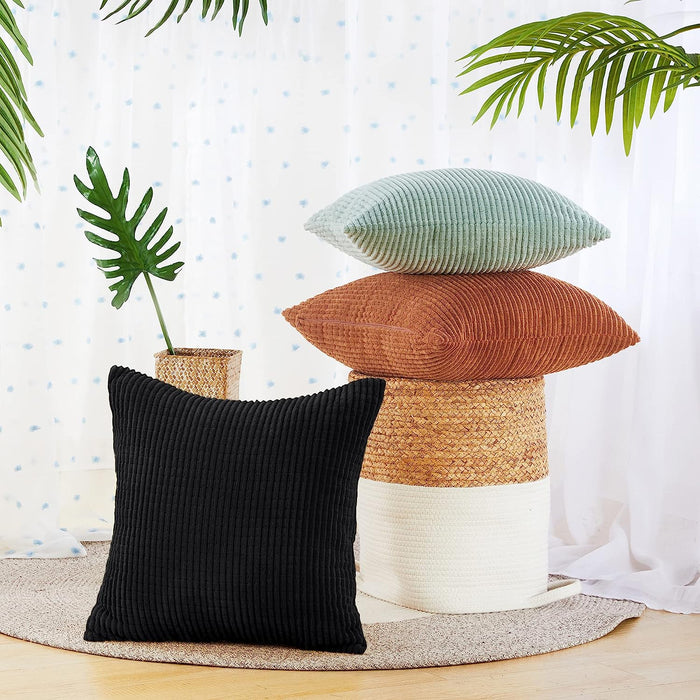 Deconovo Lot de 2 Housses de Coussin en Velours en Tissu à Carreaux, sans Noyau d'Oreiller