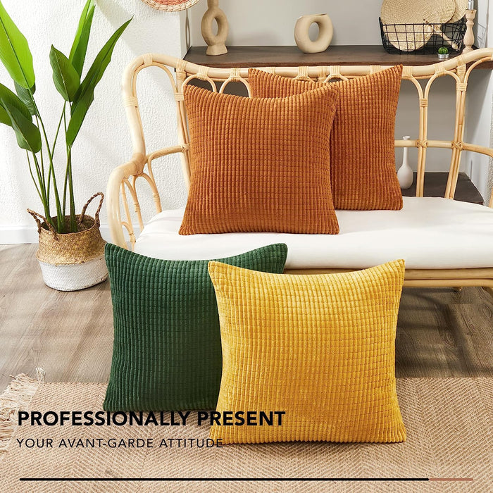 Deconovo Lot de 2 Housses de Coussin en Velours en Tissu à Carreaux, sans Noyau d'Oreiller