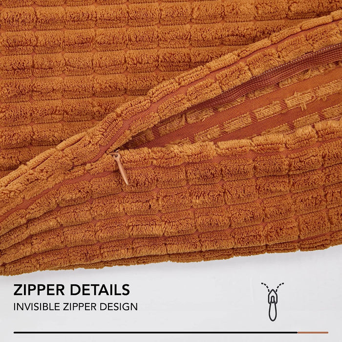 Deconovo Lot de 2 Housses de Coussin en Velours en Tissu à Carreaux, sans Noyau d'Oreiller