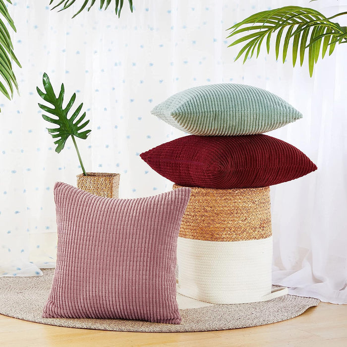 Deconovo Lot de 2 Housses de Coussin en Velours en Tissu à Carreaux, sans Noyau d'Oreiller