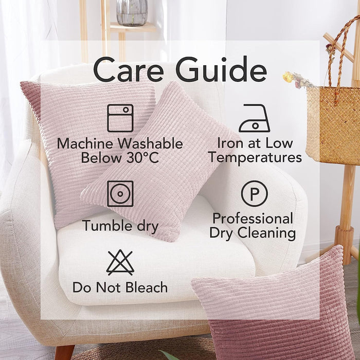 Deconovo Lot de 2 Housses de Coussin en Velours en Tissu à Carreaux, sans Noyau d'Oreiller