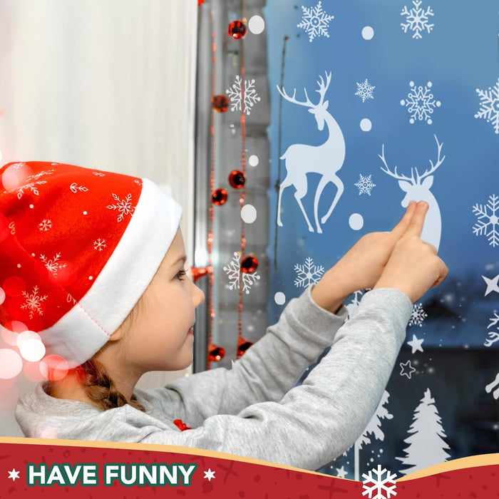 Deconovo Autocollants de Fenêtre Réutilisables en PVC, Décoration de Noël, 9 Feuilles, Blanc - Deconovo FR