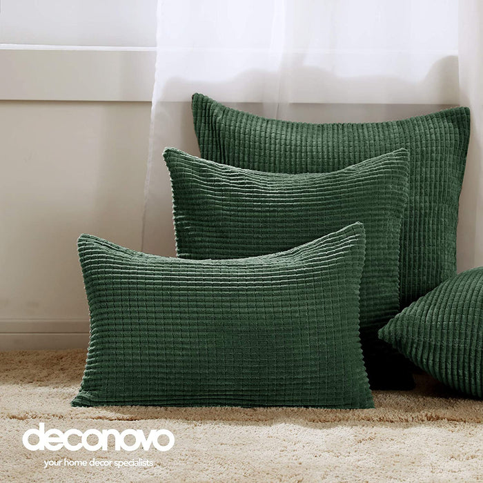 Deconovo Lot de 2 Housses de Coussin en Velours en Tissu à Carreaux, sans Noyau d'Oreiller - Deconovo France