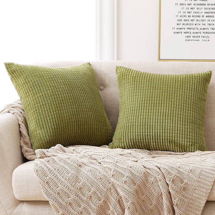 Deconovo Lot de 2 Housses de Coussin en Velours en Tissu à Carreaux, sans Noyau d'Oreiller - Deconovo France