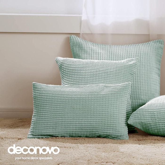Deconovo Lot de 2 Housses de Coussin en Velours en Tissu à Carreaux, sans Noyau d'Oreiller - Deconovo France