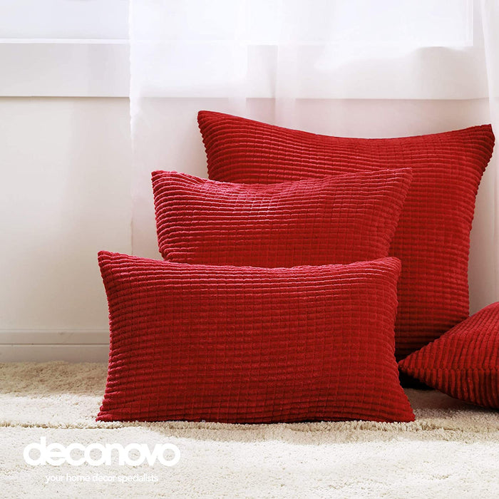Deconovo Lot de 2 Housses de Coussin en Velours en Tissu à Carreaux, sans Noyau d'Oreiller - Deconovo France