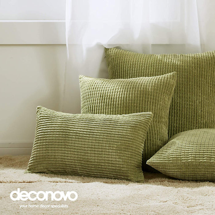Deconovo Lot de 2 Housses de Coussin en Velours en Tissu à Carreaux, sans Noyau d'Oreiller - Deconovo France