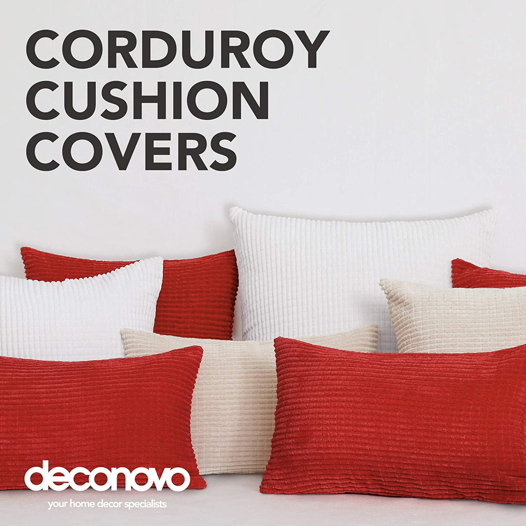 Deconovo Lot de 2 Housses de Coussin en Velours en Tissu à Carreaux, sans Noyau d'Oreiller - Deconovo France