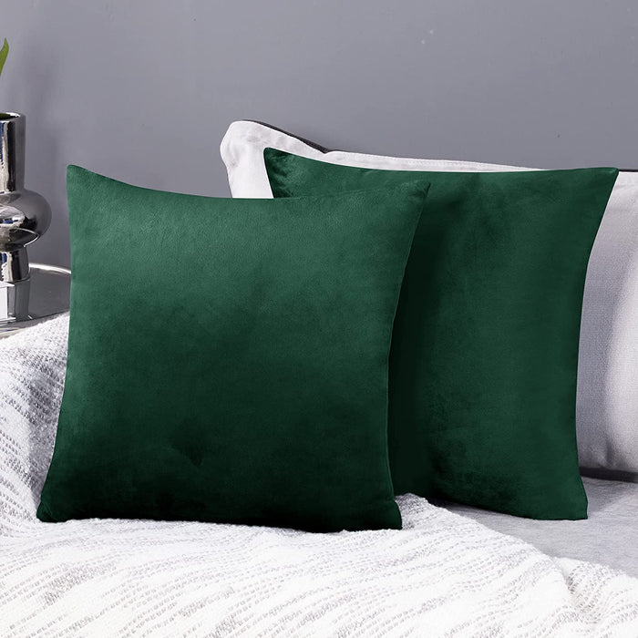 Deconovo Lot de 2 Housses de Coussin en Velours Simples, sans Noyau d'Oreiller - Deconovo France