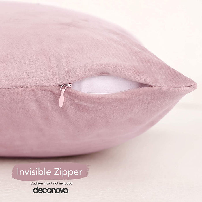 Deconovo Lot de 2 Housses de Coussin en Velours Simples, sans Noyau d'Oreiller - Deconovo France