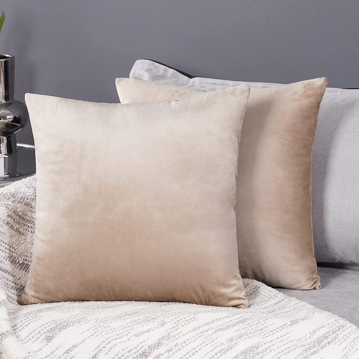 Deconovo Lot de 2 Housses de Coussin en Velours Simples, sans Noyau d'Oreiller - Deconovo France