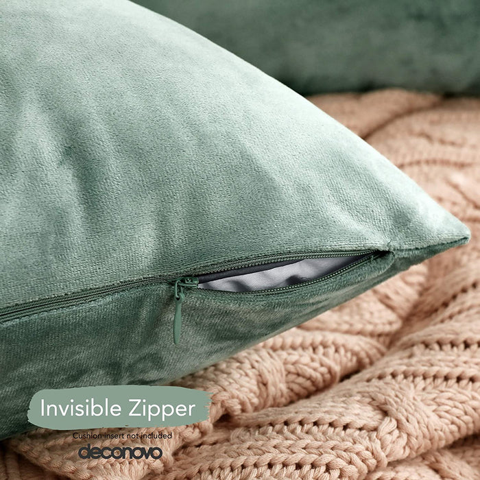 Deconovo Lot de 2 Housses de Coussin en Velours Simples, sans Noyau d'Oreiller - Deconovo France