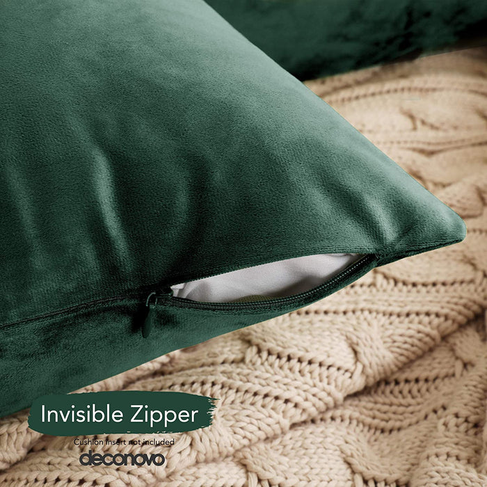 Deconovo Lot de 2 Housses de Coussin en Velours Simples, sans Noyau d'Oreiller - Deconovo France