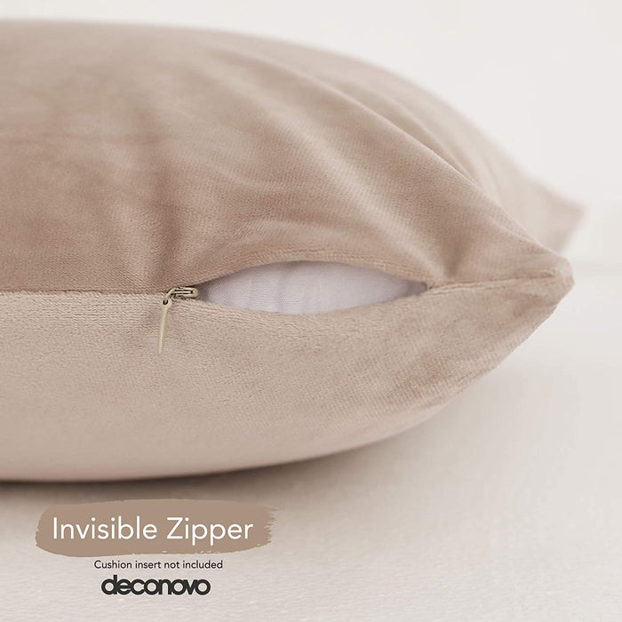 Deconovo Lot de 2 Housses de Coussin en Velours Simples, sans Noyau d'Oreiller - Deconovo France