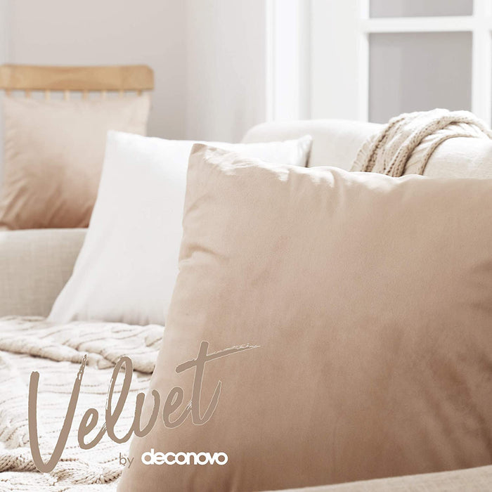 Deconovo Lot de 2 Housses de Coussin en Velours Simples, sans Noyau d'Oreiller - Deconovo France