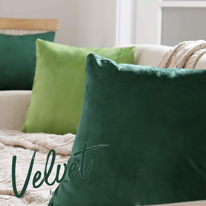 Deconovo Lot de 2 Housses de Coussin en Velours Simples, sans Noyau d'Oreiller - Deconovo France