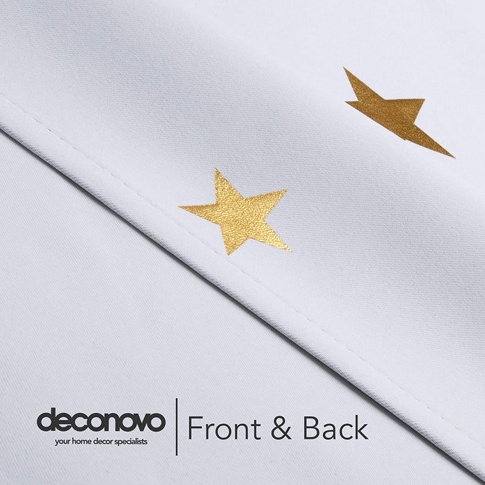 Deconovo Lot de 2 Rideaux à OEillets Occultants et Thermo-Isolants avec Impression des étoiles - Deconovo France