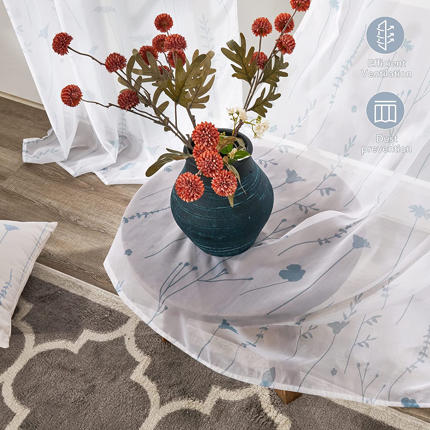 Rideau voilage fines rayures lady bleu 140x240 cm Rideau voilage fines rayures lady bleu 140x240 cm