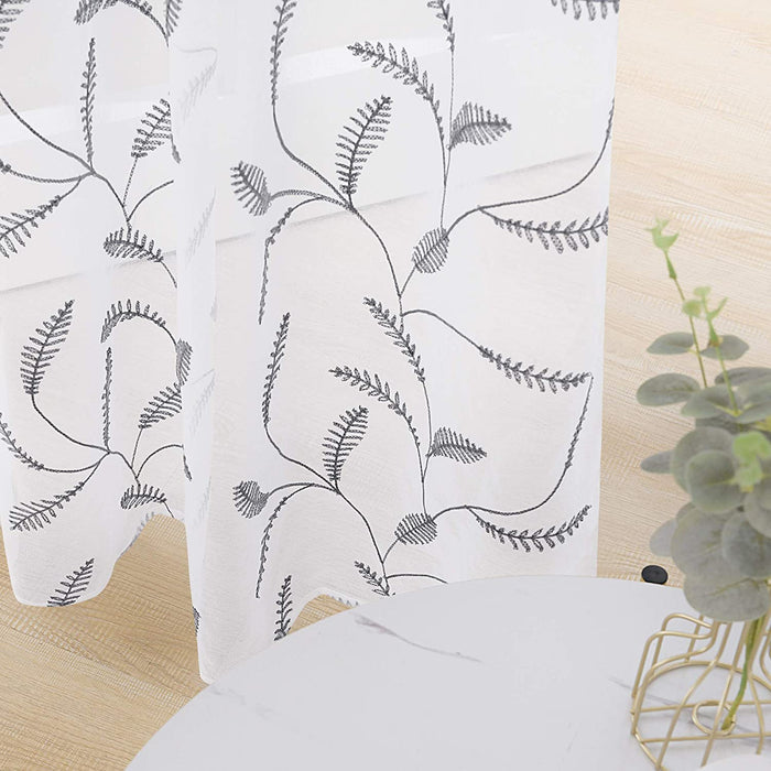 Deconovo Lot de 2 Voilages à OEillets en Polyester avec Motifs de Feuilles - Deconovo France