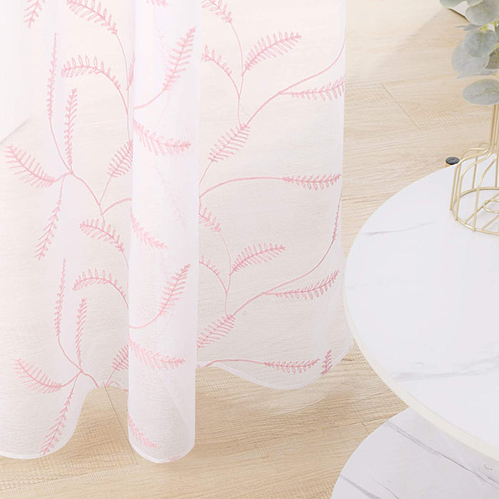 Deconovo Lot de 2 Voilages à OEillets en Polyester avec Motifs de Feuilles - Deconovo France