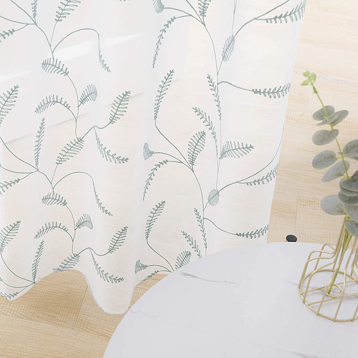 Deconovo Lot de 2 Voilages à OEillets en Polyester avec Motifs de Feuilles - Deconovo France