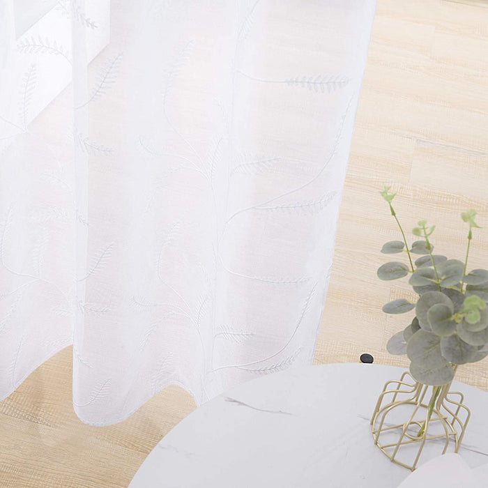 Deconovo Lot de 2 Voilages à OEillets en Polyester avec Motifs de Feuilles - Deconovo France