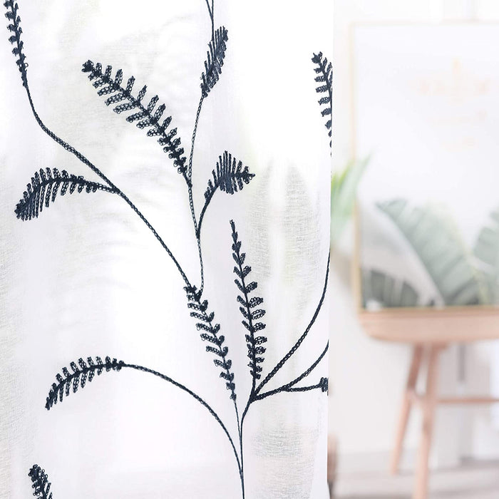 Deconovo Lot de 2 Voilages à OEillets en Polyester avec Motifs de Feuilles - Deconovo France