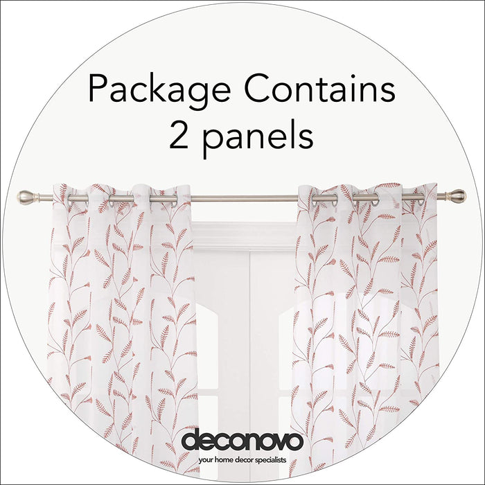 Deconovo Lot de 2 Voilages à OEillets en Polyester avec Motifs de Feuilles - Deconovo France
